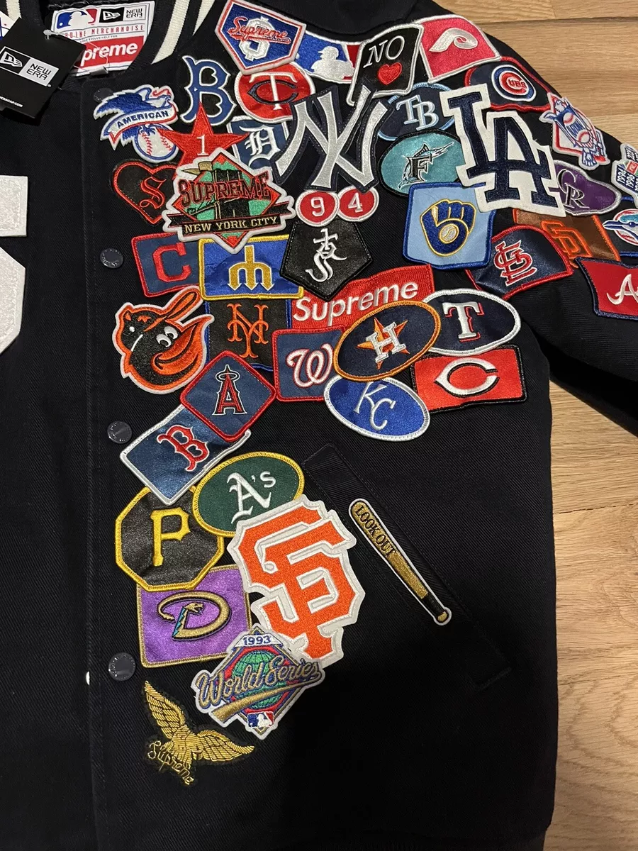 Supreme x New Era x MLB Varsity Jacket Navy SS20 Medium Missprint 1/1