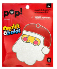 NEW Makit  Bakit Xmas Ornament Kit SANTA Stained Glass Suncatcher Crystals Melt