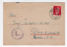 WW II SACHSENHAUSEN KZ CAMP GERMANY 1943 COVER W/ LETTER TO BOHEMIA MORAVIA 