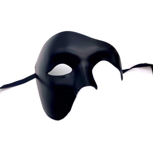 SN-C2-2 Phantom Mens Womens Masquerade Mardi Gras Venetian Costume Mask BLACK - Picture 4 of 11