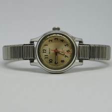 Vintage SEIKO 1104-0259 Silver Tone Wind-up Analog Women's Watch Sz. 6 1/2"