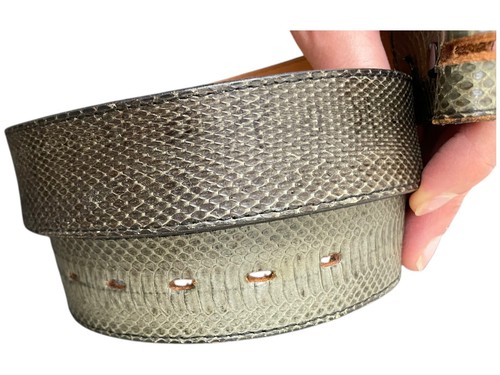 Nocona Belt 34 Snakeskin Genuine Snake 1.5in WIDE Stitched Leather NO BUCKLE - Picture 3 of 14