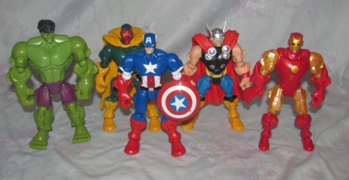 Lot de figurines Marvel Super Hero 6 pouces Mashers Avengers 2013, Hulk, Iron Man, Thor, Casquette - Photo 1 sur 6