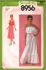 8956 Simplicity Sewing Pattern Misses Pullover Ruffled Dress 1970s OOP Sew 10