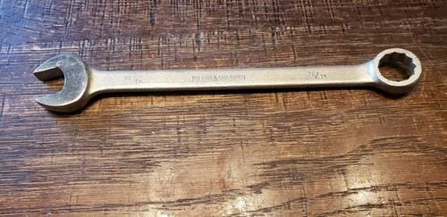 Llave de combinación vintage Frank & Warren 1113 caja abierta 13/16 Japón aleación cromada - Imagen 2 de 8