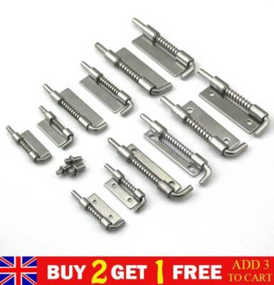 304 Stainless Steel Spring Loaded Latch Security Barrel Bolt Hinges Dia ...
