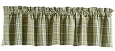 Verbena (Light & Dark pea green, White)  window valance by Park Design