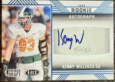 2020 Sage Hit Rookie Auto Blue Kenny Willekes #A72 AUTO Michigan State