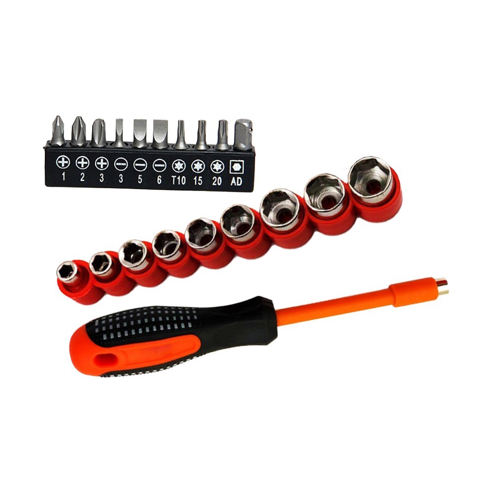 カズルースイソンブラ ヘキサゴン HEXAGON TR SET UP 3/8 Inch Drive Hex Bit Socket Set, 11-Piece (Rail) | Tekton