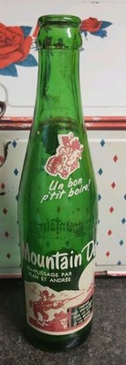 Scarce Jean Et Andree Mountain Dew Bottle Quebec Canada Vintage French English