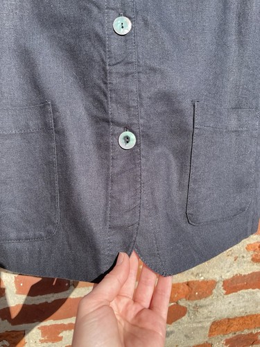 Vintage Size S 8-12 Black Linen Blend Button Front Boxy Waistcoat Orvis - Picture 6 of 8