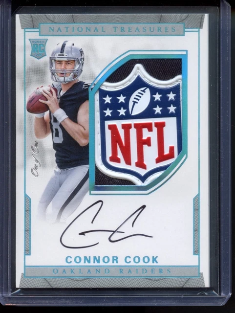 2016 National Treasures Connor Cook - Rookie Auto Schild 1/1 RC - #122