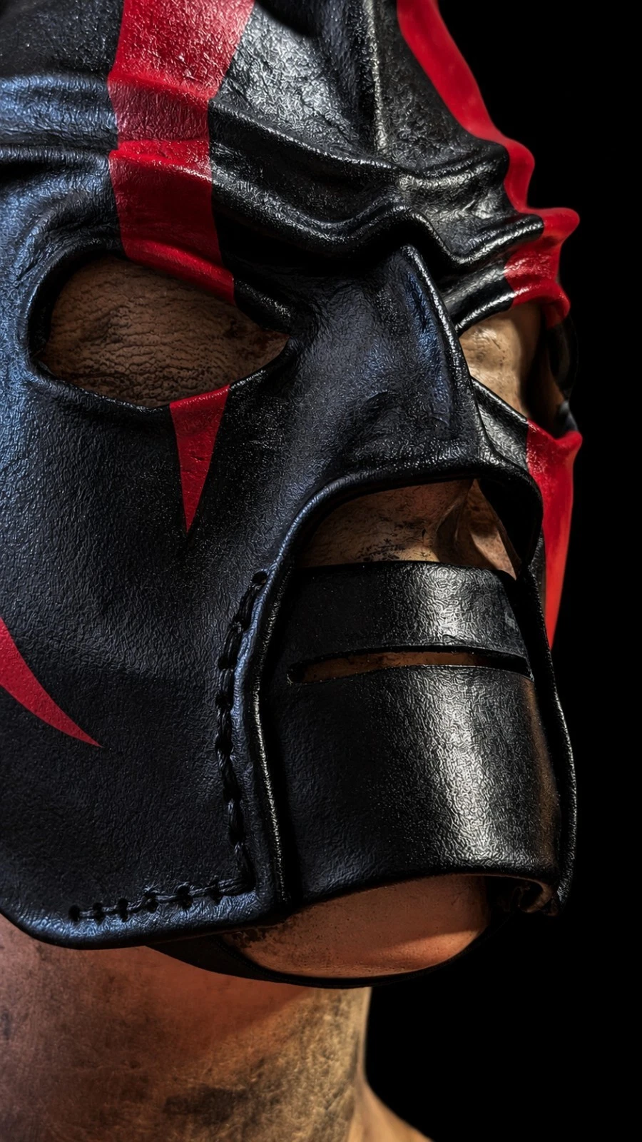 WWE Leather 2001 Kane Wrestling Mask Replica Wrestlemania Custom *Made to Order*