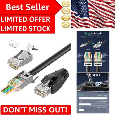 -Listed RJ45 Connectors 10-Pack - Shielded, Gold-Plated, High-Speed Ethernet