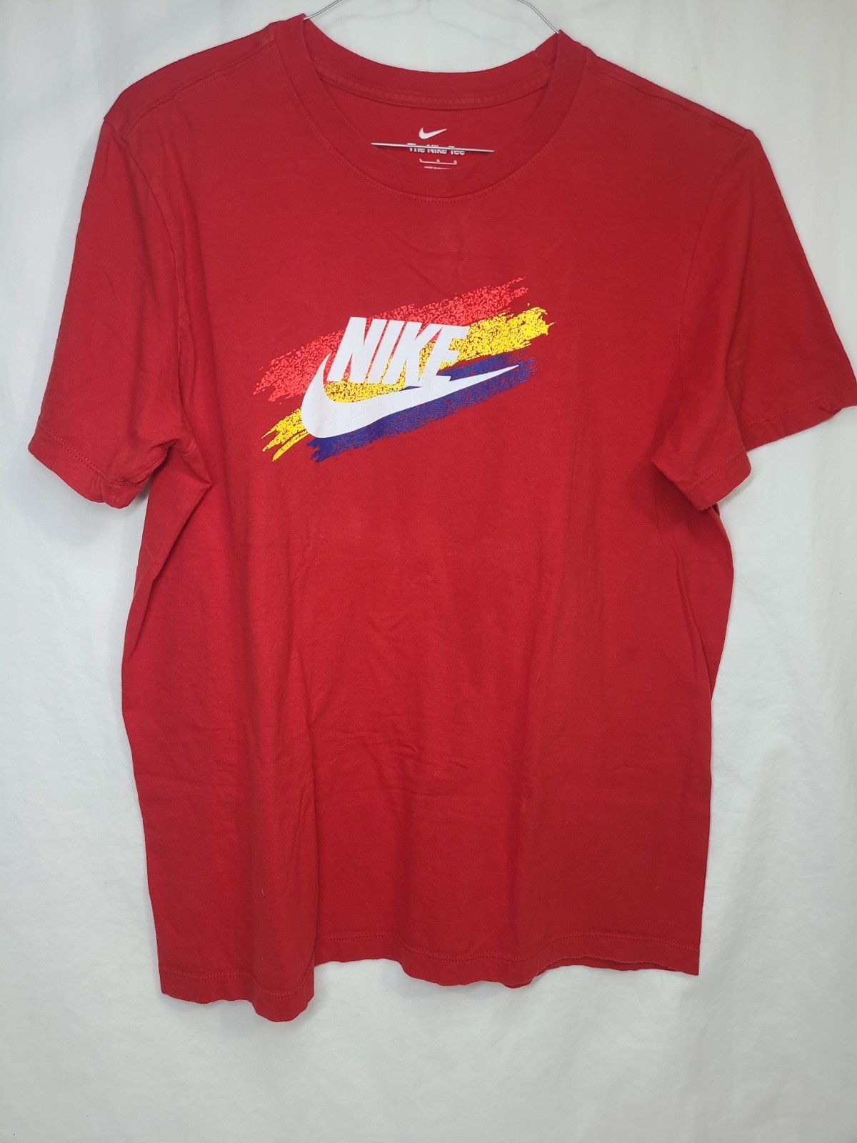 Nike The Nike Tee Men's Red Graphic Logo T-Shirt L Crew Neck Short Sleeve