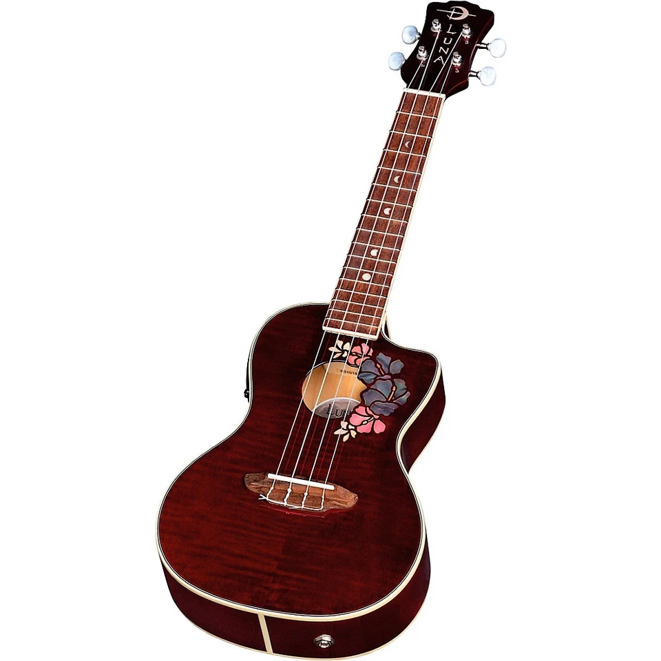 Luna Flora Concert 尤克里里透明紫色火焰枫木 — 第 3/4 张图片