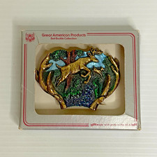 Vintage 1982 Great American Products Belt Buckle - Deer Antlers - Original Box
