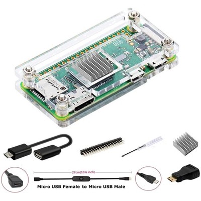 Raspberry Pi Zero Gehäuse Starter Kit Acryl Kühlkörper GPIO HDMI Zubehör