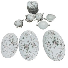 Set Of 40 Noritake China 5502 CHATHAM Peonies Floral Tea Party Set Oval Platters