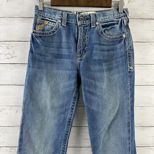 Ariat B4 Relaxed Fit Boot Cut Denim Jeans Youth Boys Size 14 Adjustable Waist - Picture 7 of 14