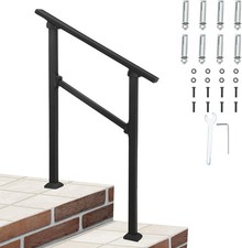 2 Step Hand Rails Outdoor Steps Handrail Fit 1-2 Stair Railing Porch Adjustable