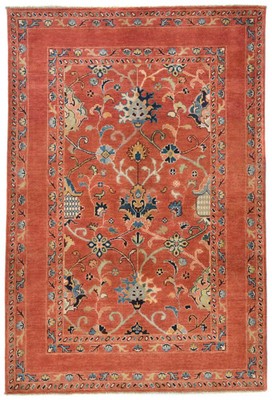 Floral Modern Kazak Oushak Rug 4X6  Hand-Knotted Pakistan Oriental Carpet