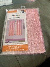 OMBRE Crushed Panel 52" x 63" Sheer Pink Single Panel Polyester Curtain.  New.