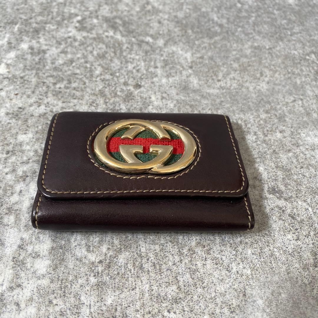 GUCCI Gucci key case 4 rows interlocking sherry l… - image 4