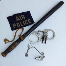 1958-66 USAF Air Police Squadron 6314th Force Handcuffs Club Arm Band Whistle
