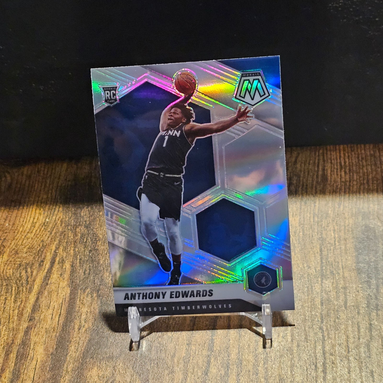 2020-21 Panini Mosaic - Rookie Anthony Edwards #201 Silver Prizm (RC)