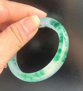 56mm Certified Grade A Myanmar natural icy Green Jadeite jade bracelet