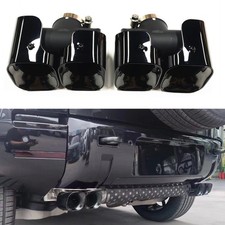 2Pcs Rear Bumper Exhaust Pipe Tips For Land Rover Defender 90 110 20-25 Black LD