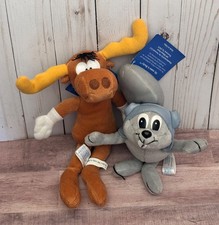 Toy Network 2000 Bullwinkle 11" and Rocky 7.5" Plush with Tags moose squirrel