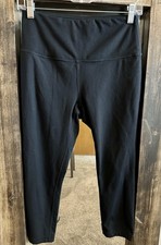 Zella Women s Black High Rise Cropped Leggings Workout Yoga Pants Size M Pilates