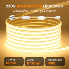 220V COB LED Strip Lights Outdoor Waterproof Flexible Rope Tape Light UK Plug in