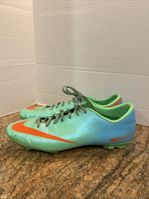 Nike Mercurial Victory IV FG Soccer Cleat Neo Lime Crimson 555613-380 Mens Sz 13