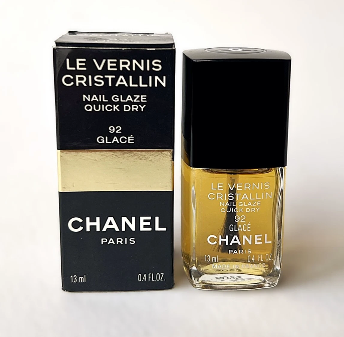 CHANEL Le Vernis Cristallin 92 GLACE Nail Glaze Quick Dry Nail Polish