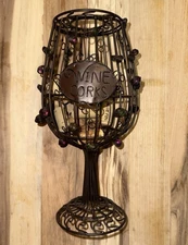 Epic Metal Wine Cork Holder. 12 Inches Tall. Great Condition.