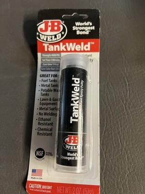 JB Weld  8217 TankWeld Fuel Resistant Epoxy Putty Dark Grey 4000 PSI Strength2oz