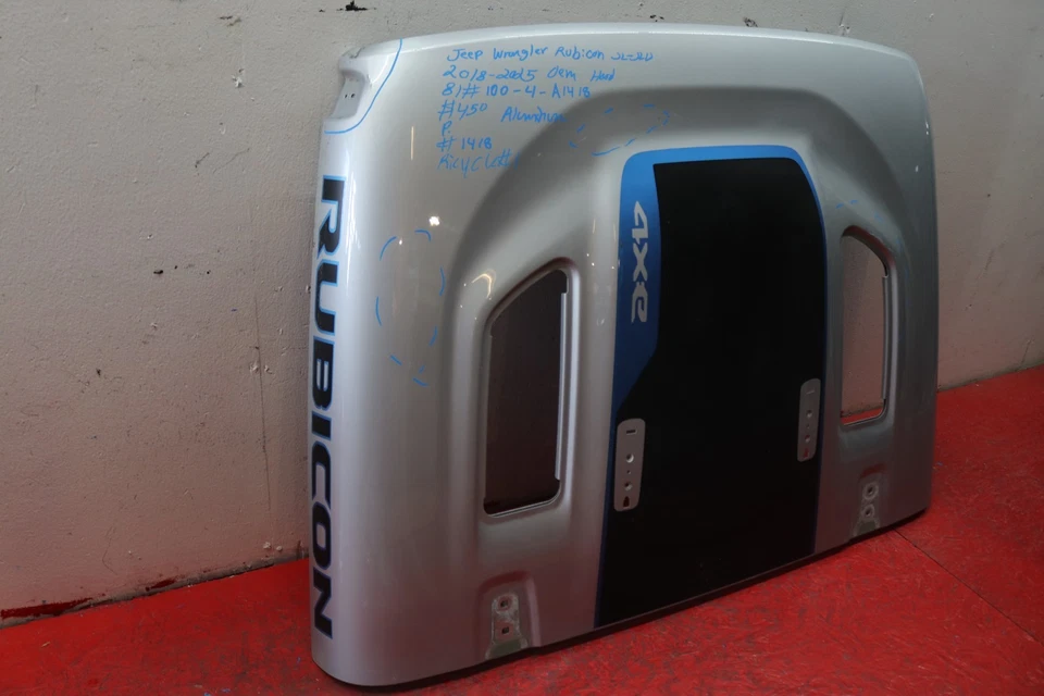 2018 2025 JEEP WRANGLER RUBICON JL JLD FRONT HOOD OEM ALUMINUM - Image 2 of 4