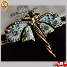 Vintage Fairy Nymph Brooch Art Nouveau Style Shawl Pin Elegant Jewelry Gift Wome