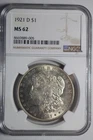 1921 S Morgan Silver Dollar MS62 NGC #06