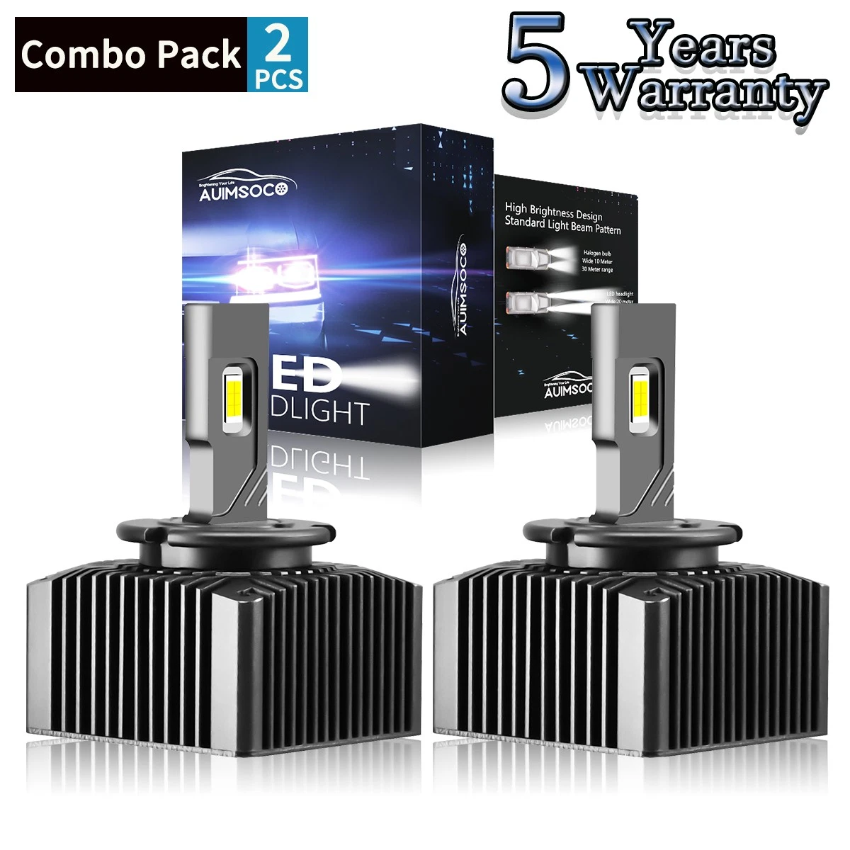 For Audi A6 Quattro 2016-2018 LED Headlight HID Replace Bulbs Hi/Lo Beam 6500K
