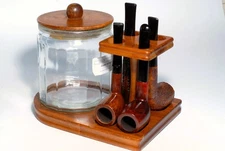 4 Estate Pipes & Decatur Rack/Jar - Barling,Peterson,Savinelli,Savorys