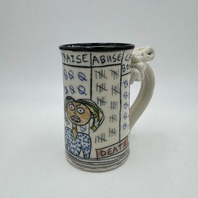 Signed Tom Edwards Wallyware Pottery Mug  The Boss From Hell  12oz (Mint)