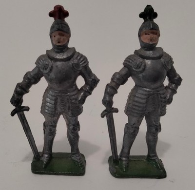 Vintage Lead Metal Toy Soldiers Medieval Knights Cherilea England 1/32 54mm