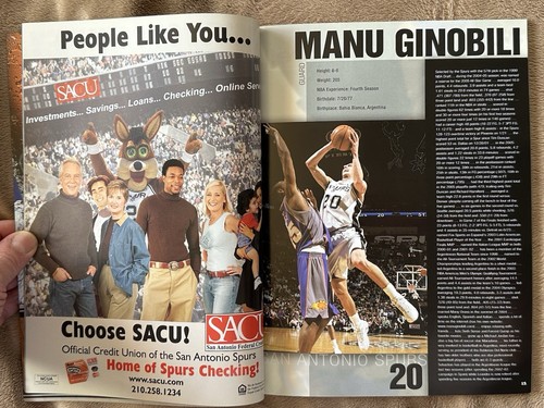 GAMETIME 2005-06 SAN ANTONIO SPURS PROGRAM VS. CLIPPERS TONY PARKER COVER DEC 13 - 第 6/12 張圖片