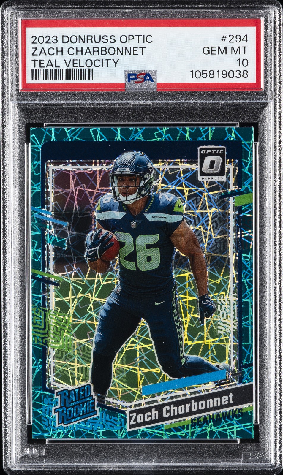 2023 PANINI DONRUSS OPTIC TEAL VELOCITY #294 ZACH CHARBONNET PSA 10