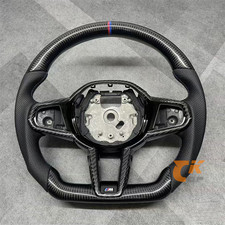 For 2009-2016 Bmw X5 X6 X7 Custom Carbon Fiber Black Leather Steering Wheel