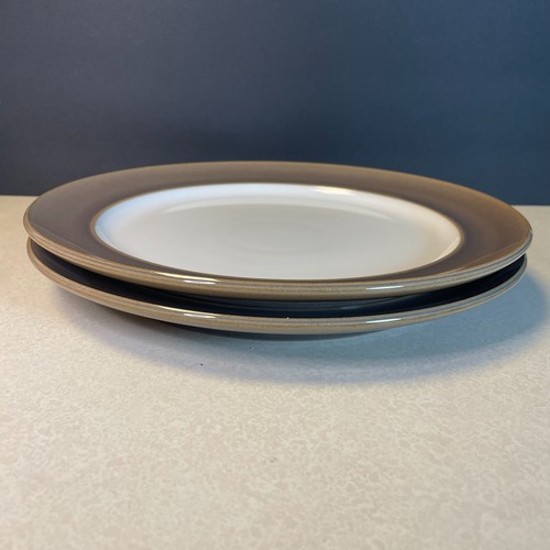 Denby Dinner Plates with Wide Rim. Made in England. Truffle Pattern - Set of 2 - Picture 2 of 6